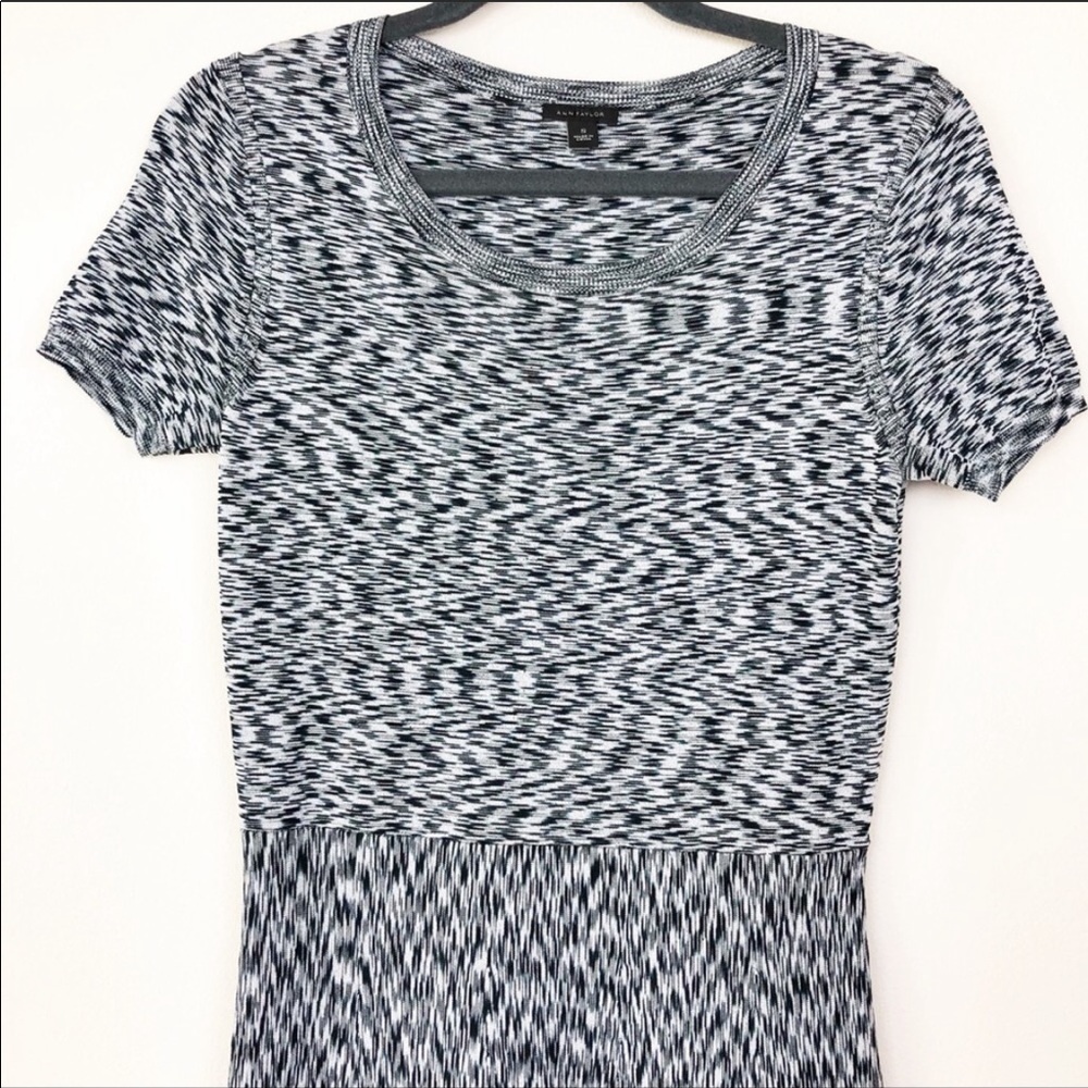 Ann Taylor Space Dyed Gray A Line Work Midi Dress - Picture 4 of 11